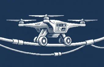 DRONE VOLT LineDrone inspectant une ligne électrique sous tension lors du salon CIGRE 2026
